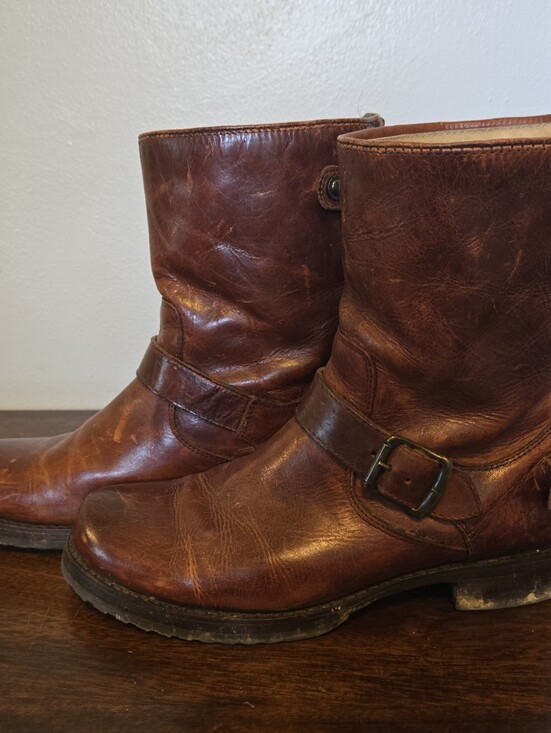 Frye Shoes - FRYE Veronica Short Boot Leather Antique Brown Womens 9